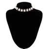 Choker Salircon Trendy Metalen Dubbellaags Ketting Charm Barokke Imitatie Parel Kraag Ketting Vrouwen Banket Partij Sieraden