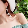 Dangle Earrings 2023 Stylish 3D White Flowers Crystal Drop Asymmetrical Exaggerated Acrylic Ins Modern Big Long