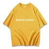 OC0015# T-shirt Personalizada Personalizada Hot Stamping Letra Abreviatura LOGO Unissex Aluno Classe Uniforme Equipe Roupas Cor