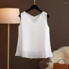 Women's Blouses Summer Tops Blouse Arrival 2023 Sleeveless V-Neck Chiffon Oversized 5XL Casual Shirt For Girl