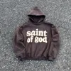 Kikker Drift SAINT MICHAEL Gezamenlijke Stijl Hip Hop Foam Gedrukt Losse Oversized Fleece Tops Pullover Hooded Hoodies Voor Mannen T230806