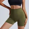 Pantaloncini attivi Donna Solid Vita alta Sport Fitness Stretch Asciugatura rapida Pantaloni da yoga da corsa per bordi corti a contrasto