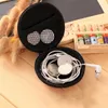 Storage Bags Portable Case For Headphones Mini Zippered Round Hard Bag Headset Box Earphone SD TF Cards