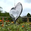 Dekorativa föremål Figurer Heart Square Drop Shape Stainless Steel 3D Roterande vindspinner Chime Metal Decor Home Garden Decoration Outdoor Indoor Rooms 230804