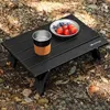 Mobilier de camp Table de camping portable Mini pliante légère en alliage d'aluminium ultralégère forte portante pour pique-nique barbecue en plein air