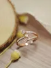 Europeisk och amerikansk lyx Populär S925 Sterling Silver Natural Stone Micro Diamond Rose Gold Ring Temperament Ring Female