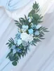 Flores decorativas 2 peças Kit de arco de casamento romântico empoeirado azul para decoração de pano de fundo em arco Conjunto artificial elegante