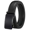 Belts 2023 Arrival Men Belt High Quality Cowhide Genuine Leather Business Metal Automatic Buckle Ratchet For Male Fashion