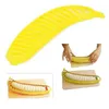 Fruit Vegetable Tools Kitchen Gadgets Plastic Banana Slicer Cutter Salad Maker Cooking Cut Chopper fjh