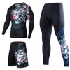 Mens Tracksuits Chinese Style Men 3 -stycken outfit Set Printe Gym Fitness Sports 3 i 1 kostym som kör jogging sport slitage träning 230804