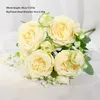 Decorative Flowers Wedding Props Fluffy Natural Dried Pampas Grass Artificial Rose Arrangement Table Flower Arch Decor Home Floral