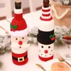Christmas Decorations 3PCS Bottle Cover Lovely Wine Dress Red Snowman Deer