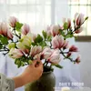 Dekorativa blommor 10st/parti! Partihandel 3D hög simulering verklig beröring magnolia artificiell blommakvalitet magnolias bröllop