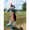 Colorido Long Fur Furry Fox Disfraz de mascota Halloween Fancy Fancy Destino de dibujos animados