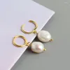 Boucles d'oreilles pendantes 925 argent Sterling or perle géométrique pour femmes fille Simple boule Baroque bijoux cadeau d'anniversaire goutte