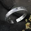 Bangle Bigger Heart Curse Armband Kvinna S925 Silver Skriften Solid Male Retro Thai Lucky Elephant Open