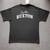 Cole Buxton Schwarzes T-Shirt mit besticktem Buchstaben-Banner-Aufnäher, Baumwolle, C, B, ultradünn, kurzärmelig, T230806