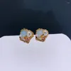 Studörhängen 2023 Crystals Semi Precious Stone Jade Handmade Pearl Pärlade lyxdesigner smycken