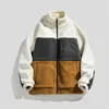 Herrjackor män jacka koreansk mode lambwool parkas vinter tjocka varm lapptäcke college unisex japansk baseball bombplan