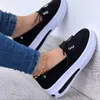 Klänningskor 2023 Fall New Platform Sneakers Women's Fashion Lace Up Lightweight Breattable Canvas Shoes Casual Cozy Wedge Chaussure Femme J230806