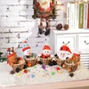 Christmas Decorations Santa Snowman Candy Bamboo Basket Gift Supplies Festive Atmosphere Decoration