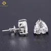 Zuanfa smycken redo att skicka hjärtform VVS GRA -certifikat Moissanite Diamond Sterling Silver Screw Back Stud Hip Hop örhängen