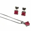 Collier boucles d'oreilles ensemble Funmode noir pistolet plaqué multicolore CZ pavé pendentif pour femmes fête Collier Femme Luxe en gros FS73