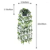 Dekorativ blommor Flower Pot Plant Rattan Artificial Eucalyptus Green Vine (With Pot) 1 st vit livsliknande plast