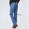 Men's Jeans New Men's Jeans 100% Cotton High Waist Straight Classic Blue Jeans For Men Autumn Casual Denim Pants Quality Soft Men Overalls J230806