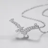 Chains S925 Sterling Silver Necklace Fashion Full Diamond Wing Dragon Pendant Neckchain INS Animal Collar Chain