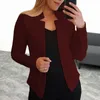 Kvinnors kostymer Cardigan Blazer Stylish Lightweight Slim Fit hacked Collar Women Jacket Streetwear