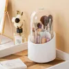 Storage Boxes 360 Rotating Simplicity Makeup Brush Box Portable Desktop Cosmetic Organizer Large Capacity Dustproof Bucket