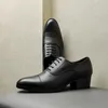 Brevetto da uomo con tacco alto comodo vera pelle autunno uomo per matrimoni scarpe sociali con 5 cm di altezza