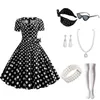 Stage Wear Woman 50S 60S Dress Summer Bowknot Casual Elegant Retro Vintage Rockabilly Pin Up Vestidos Para Mujer