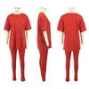 Ethnic Clothing African Clothes Women 2 Piece Set T Shirt Tops And Pants Suits Summer Fashion Solid Loose Casual Tracksuit Outfits