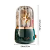 Speicherbox Pinsel 360 ° Kosmetische transparent -up -Halter mit Make Organizer Box Make -up rotierender Lippenstift Bleistiftbehälter Deckel Augenbrauen