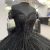 2024 Vestidos de quinceañera negros mexicanos con apliques de flores en 3D Vestidos XV Anos Sweet 16 Bow robe de soiree