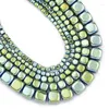 Perles 2/3/4/6 MM vert carré Cube hématite pierre naturelle entretoises charme en vrac pour la fabrication de bijoux bracelet à bricoler soi-même pendentif accessoires