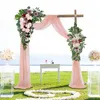 Decorative Flowers Wedding Arch Decor (Pack Of 3)-2 Pc And 1pc Fabric White For Arches Ceremony