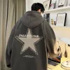 Yili Wang designer Red Heavyweight Sise Full Backed Star Sweatshirt Men's Spring and Autumn Overszie Vibe Hoodie