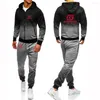 Fatos masculinos 2023 motocicletas GasGas Impresso Hoodies Casual Harajuku Gradiente Cor Com Capuz Jaqueta Moletom Sweatpants Ternos 2 Pcs