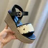 Designerinnen Frauen Starboard Wedge Sandalen Mode Sandalen Strohschuh Offene Toe Plattform Schuhe 20 Farbe Keilschuh Strohboden mit Kasten 35-41