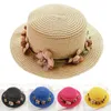 Sombreros de ala ancha, sombrero de moda para mujer con corona de flores, visera parasol, gorra plana de paja para la playa, gorra plegable para verano al aire libre