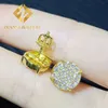 Готовы отправить ювелирные изделия Moissanite 925 Серебряные серебряные стержневые серьги с серьги из серьги с бормовым хип -хопом Moissanite