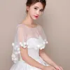 Harvkorean Solid Pullover Flower Spets Bridesmaid Dress Kirt Cloak Women's Sunscreen Clothing Shawl Chiffon Transparent Cape R39