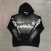 Мужские толстовки с капюшоном Hellstar Extra Large Vintage Wash Black Hoodie High Street 1 1 Спортивная толстовка с принтом T230921