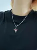 Collane con ciondolo Tendenza europea Punk Goth Flame Lave Cross Collana Retro Girls Jesus Catene per uomo Donna Gioielli Y2k