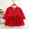 Girl Dresses 3-24M Baby Girls Dress Cotton Infant Clothing Kids Clothes Born Long Sleeves Flowers Party Princess NB Pink
