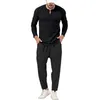 Heren Trainingspakken Herfst Europese en Amerikaanse heren Hiphop Lange mouw Casual T-shirt Losse broek Mode Kleding Effen kleur Tweedelige set