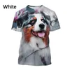 Herr t-skjortor mode djur herde hund 3d tryck t-shirt avslappnad kort ärm personlighet harajuku